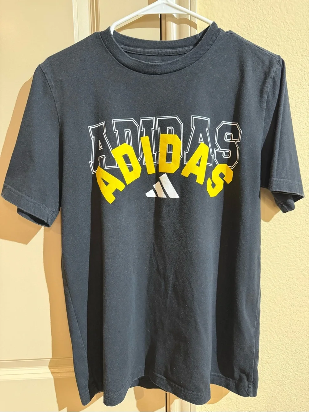 adidas black Tee with Yellow Logo